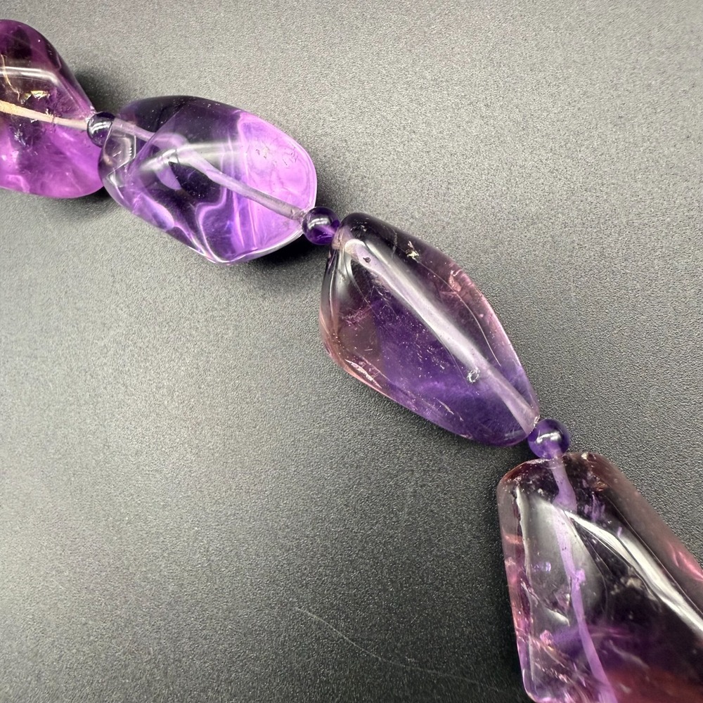 Stephen Dweck Signed‎ Ametrine Nugget Necklace | Sterling Silver Clasp | Artisan - Picture 12 of 12